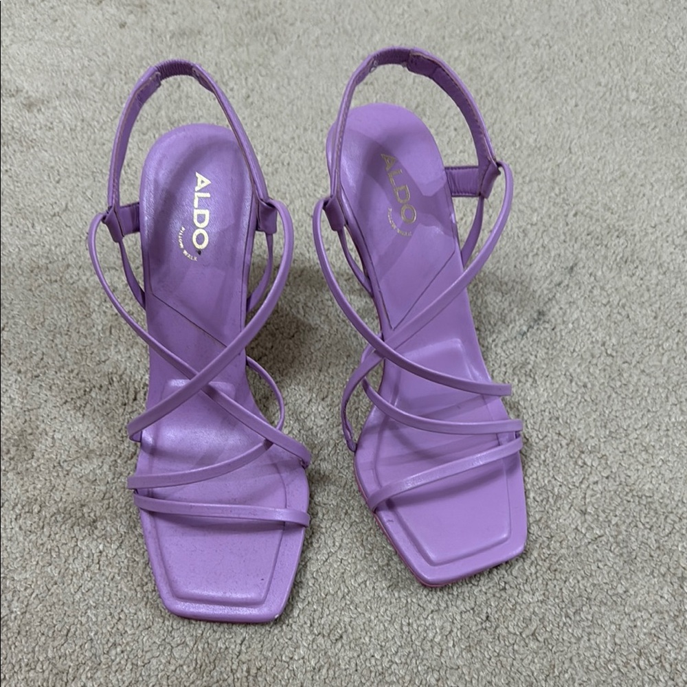Aldo Purple Heeled Sandals with Strappy Design